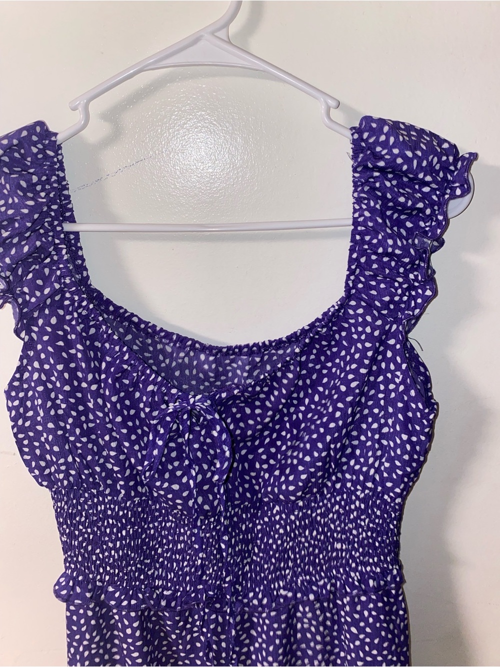 Source Unknown Purple Ruffle-Shoulder Mini Dress - Picture 2 of 3